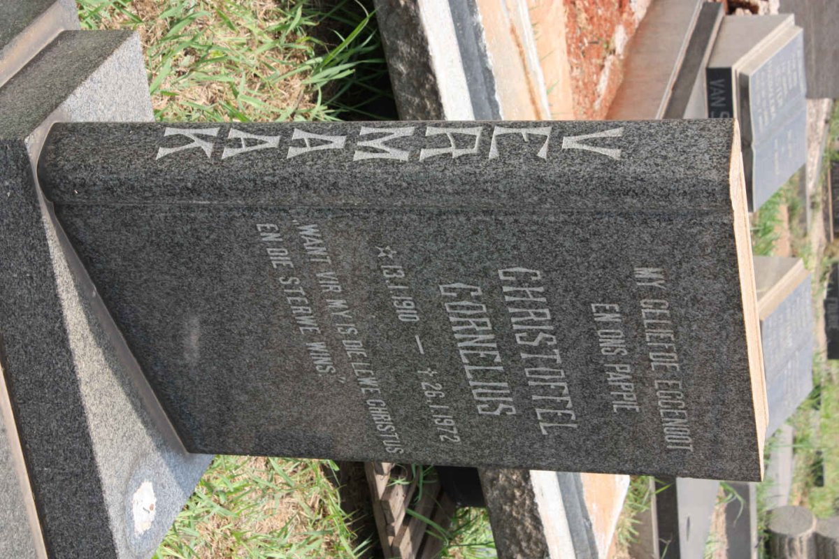 VERMAAK Christoffel Cornelius 1910-1972