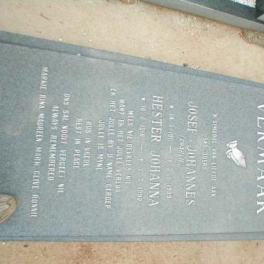 VERMAAK Josef Johannes 1911-1989 &amp; Hester Johanna 1918-1992