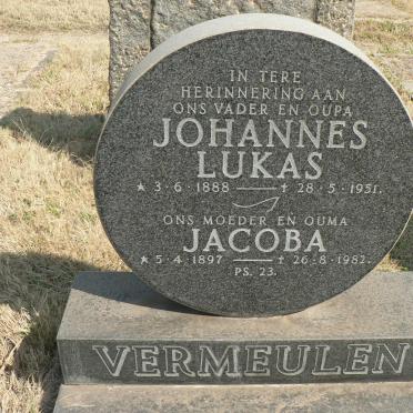 VERMEULEN Johannes Lukas 1888-1951 &amp; Jacoba 1897-1982