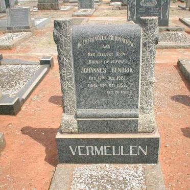 VERMEULEN Johannes Hendrik 1921-1952