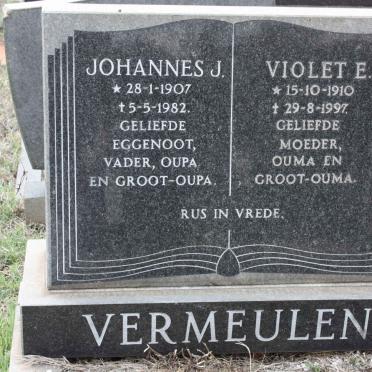 VERMEULEN Johannes J. 1907-1982 &amp; Violet E. 1910-1997