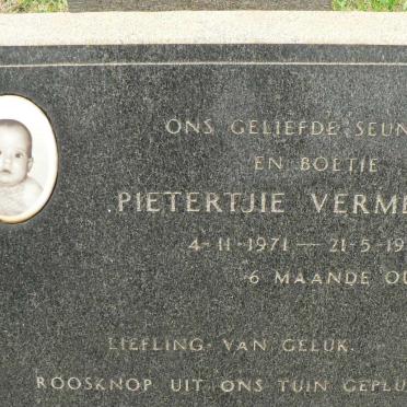VERMEULEN Pietertjie 1971-1972