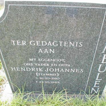 VERMEULEN Hendrik Johannes 1910-1989