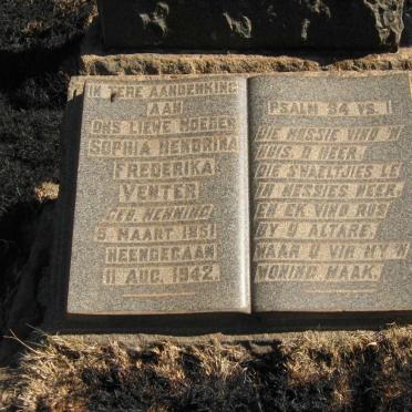 VENTER Sophia Hendrina Frederika nee HENNING 1851-1942