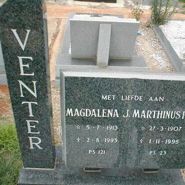VENTER Marthinus P.S. 1907-1995 &amp; Magdalena 1913-1993