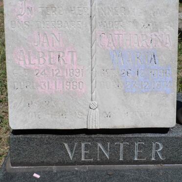 VENTER Jan Albert 1891-1960 &amp; Catharina Maria 1896-1974