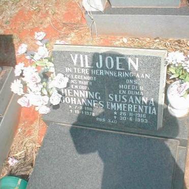 VILJOEN Hennie Johannes 1911-1978 &amp; Susanna Emmerentia 1916-1993