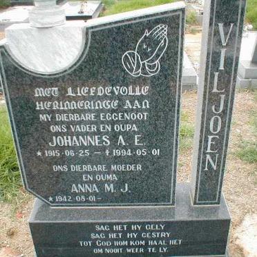 VILJOEN Johannes A.E. 1915-1994 &amp; Anna M.J. 1942-