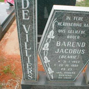 VILLIERS Barend Jacobus, de 1953-1992