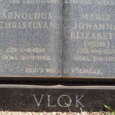 VLOK Arnoldus Christiaan 1888-1962 &amp; Maria Johanna Elizabeth VISSER 1889-1979