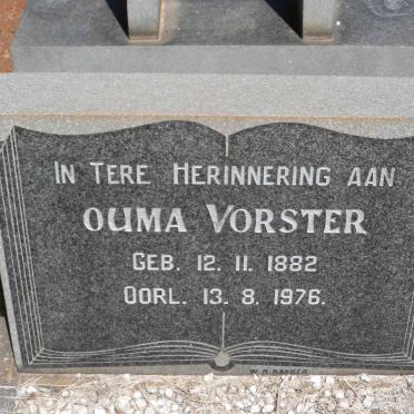 VORSTER Ouma 1882-1976
