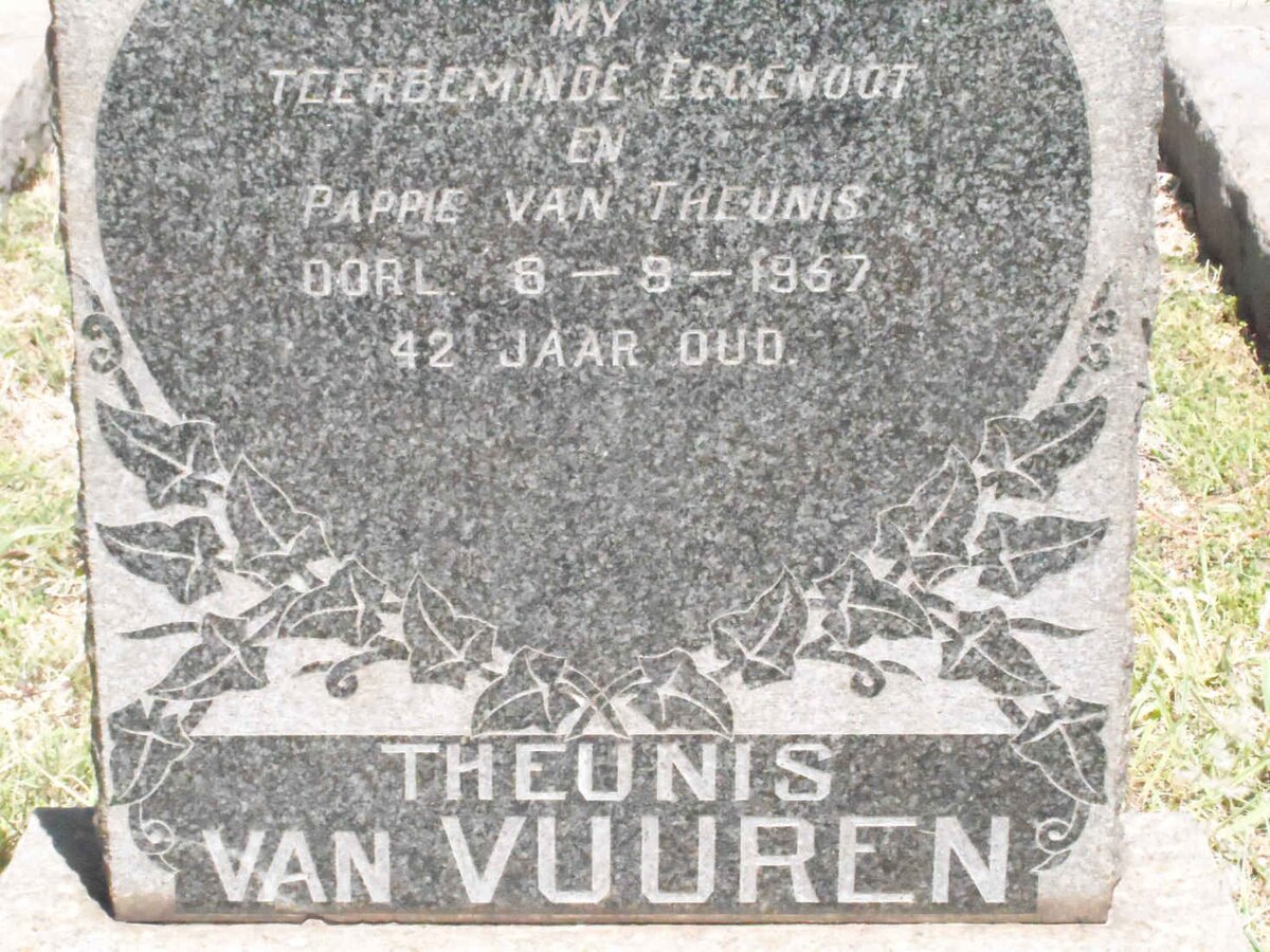 VUUREN Theunis, van -1957