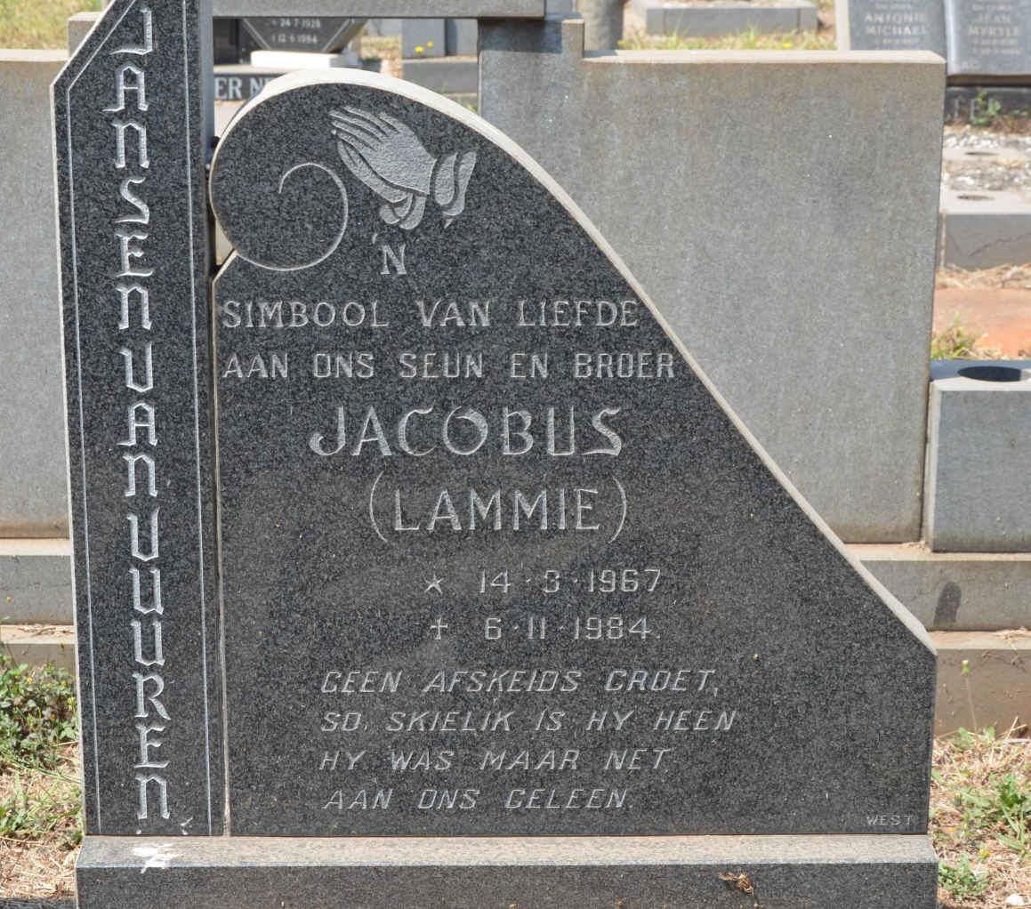 VUUREN Jacobus, Jansen van 1967-1984