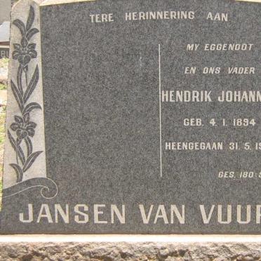 VUUREN Hendrik Johannes, Jansen van 1894-1961