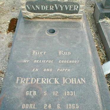 VYVER Frederick Johan, van der 1931-1965