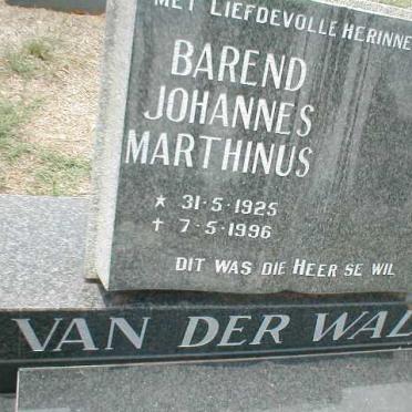 WALT Barend Johannes Marthinus, van der 1925-1996