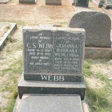 WEBB C.S. 1897-1951 &amp; Johanna Barbara Wilhelmina 1896-1980
