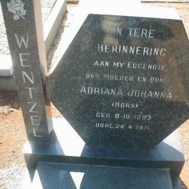 WENTZEL Adriana Johanna nee HORN 1903-1971