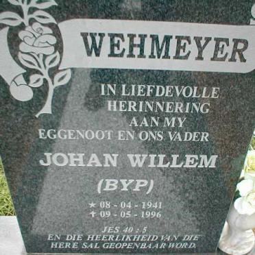 WEHMEYER Johan Willem 1941-1996