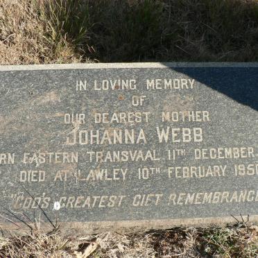 WEBB Johanna 1872-1950