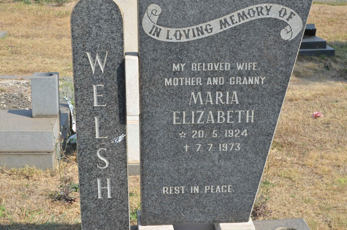 WELSH Maria Elizabeth 1924-1973