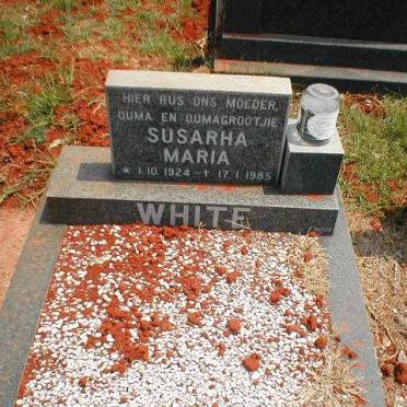 WHITE Susarha Maria 1924-1985