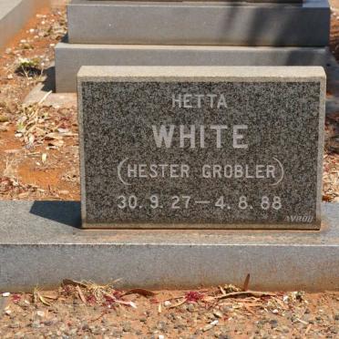WHITE Hester nee GROBLER 1927-1988