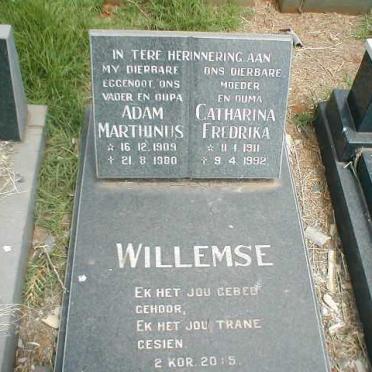 WILLEMSE Adam Marthinus 1909-1980 &amp; Catharina Fredrika 1911-1992
