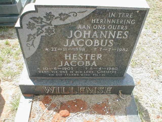 WILLEMSE Johannes Jacobus 1898-1982 &amp; Hester Jacoba 1905-1980