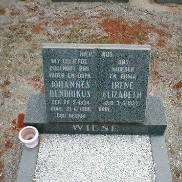 WIESE Johannes Hendrikus 1934-1988 &amp; Irene Elizabeth 1937-