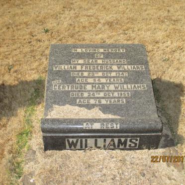 WILLIAMS William Frederick -1947 &amp; Gertrude Mary -1959