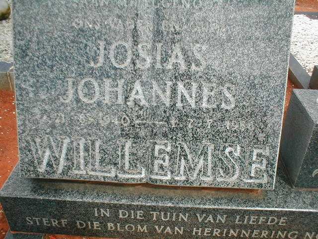 WILLEMSE Josias Johannes 1940-1986