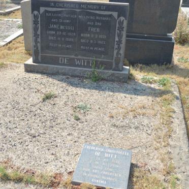 WITT Fred, de 1921-1967 &amp; Jane 1926-1989 :: DE WITT Frederick Christoffel 1948-1996