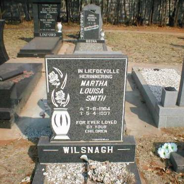 WILSNAGH Martha Louisa Smith 1904-1997