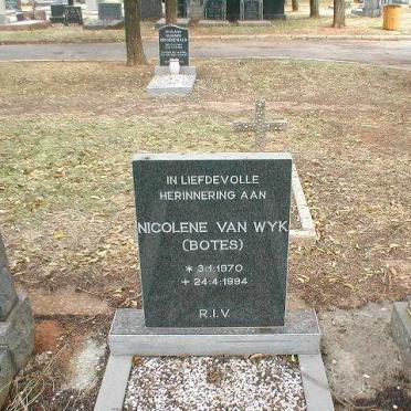 WYK Nicolene, van nee BOTES 1970-1994
