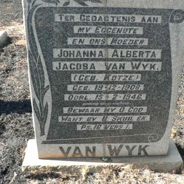 WYK Johanna Alberta Jacoba, van nee KOTZE 1908-1946