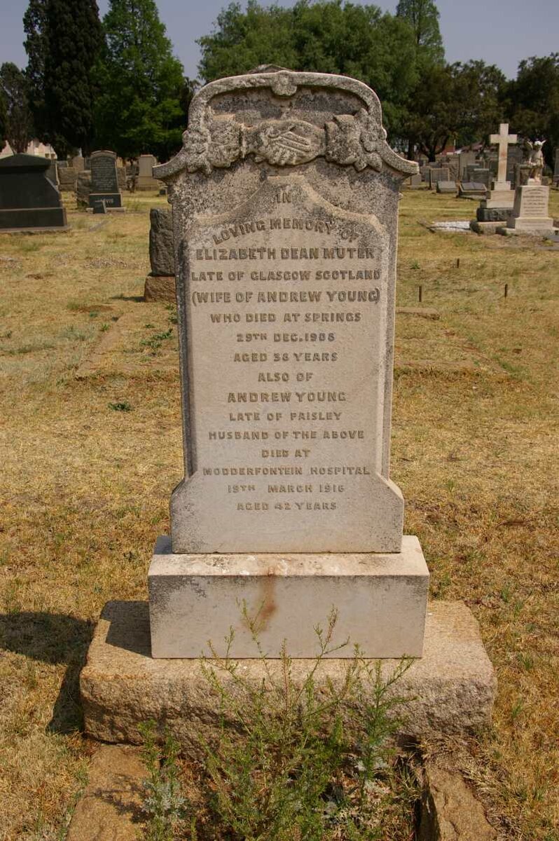 YOUNG Andrew -1916 &amp; Elizabeth Dean MUTER -1905