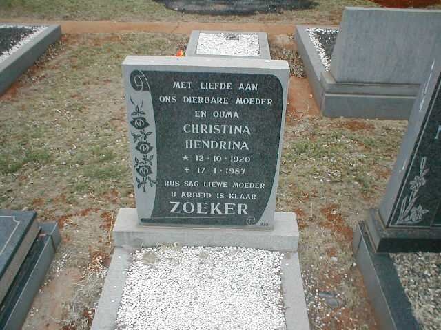 ZOEKER Christina Hendrina 1920-1987