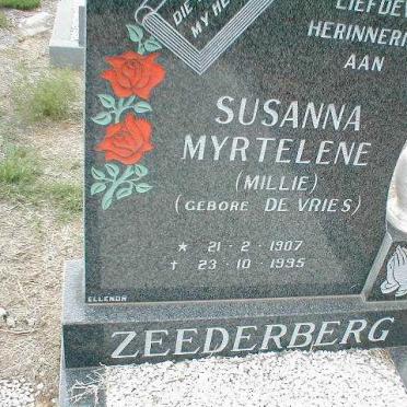 ZEEDERBERG Susanna Myrtelene nee DE VRIES 1907-1995