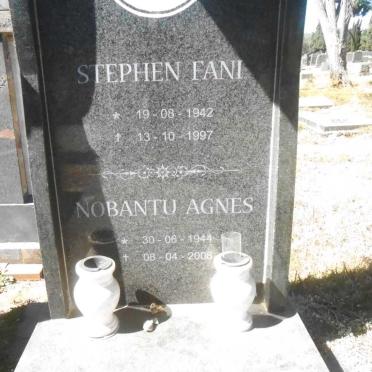 ZWANE Stephen Fani 1942-1997 &amp; Nobantu Agnes 1944-2008