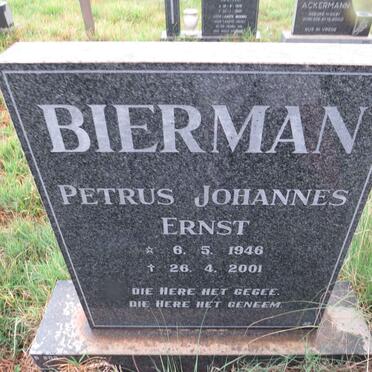 BIERMAN Petrus Johannes Ernst 1946-2001
