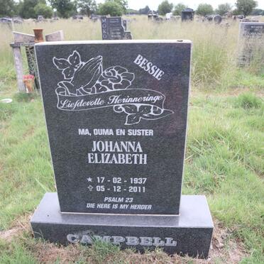 CAMPBELL Johanna Elizabeth 1937-2011