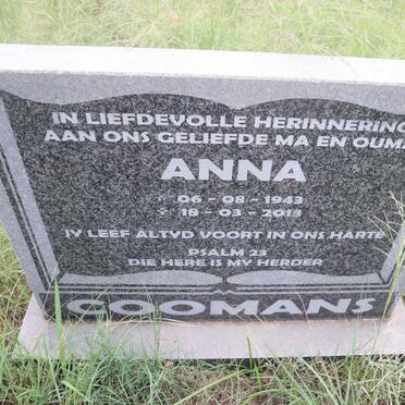 COOMANS Anna 1943-2013