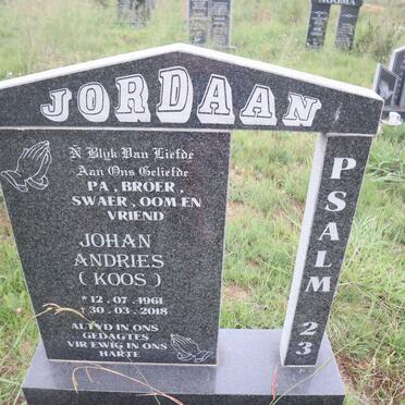 JORDAAN Johan Andries 1961-2018