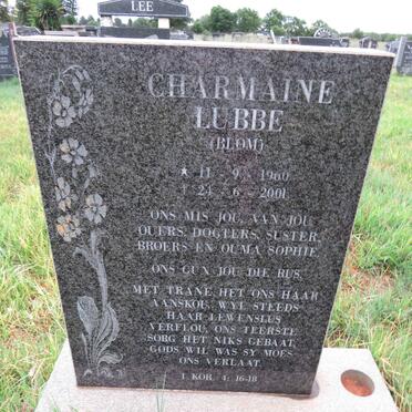 LUBBE Charmaine BLOM 1960-2001