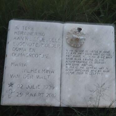 WALT Maria Wilhelmina, van der 1939-2012