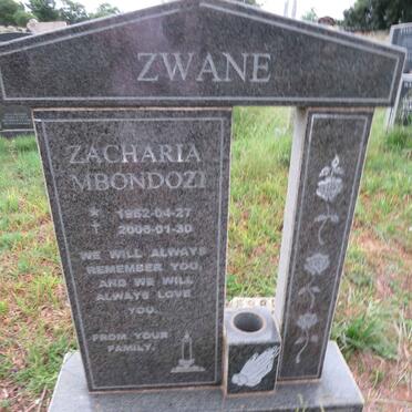 ZWANE Zacharia Mbondozi 1962-2006