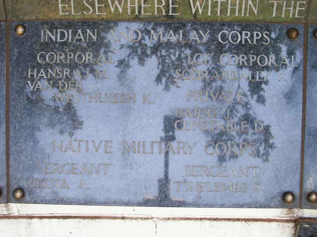 13. Memorial for the Indian and Malay Corps &amp; Native Military Corps