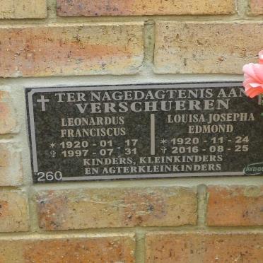 VERSCHUEREN Leonardus Franciscus 1920-1997 &amp; Louisa Josepha Edmond 1920-2016