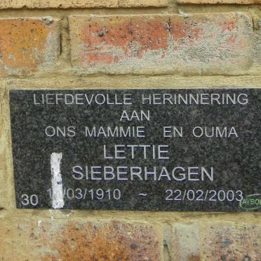 SIEBERHAGEN Lettie 1910-2003